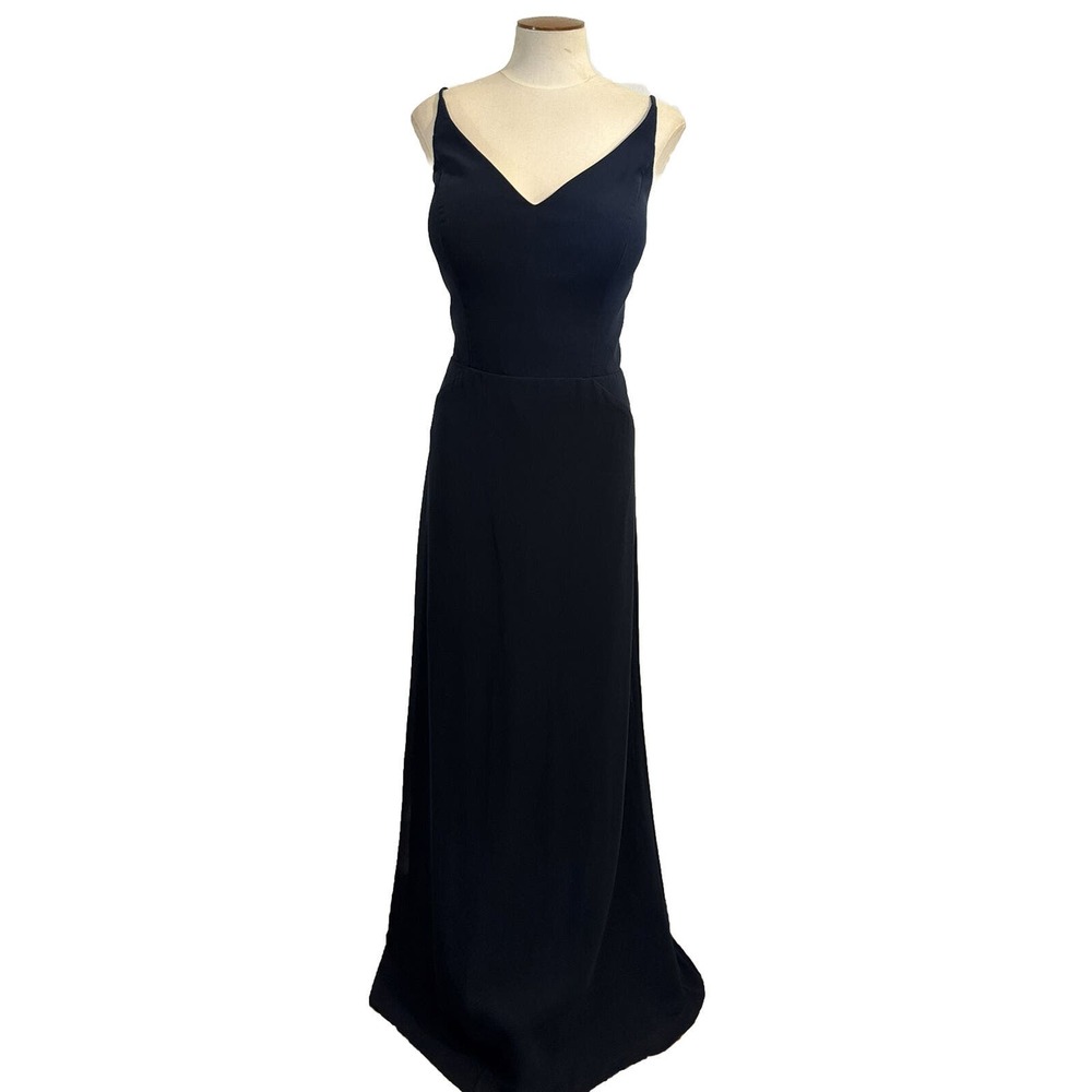 NWT Sorella Vita 9518 A-line Long Formal Bridesmaid Gown Navy Blue Size 16